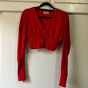 Urban outfitter Red long sleeve crop top size xs